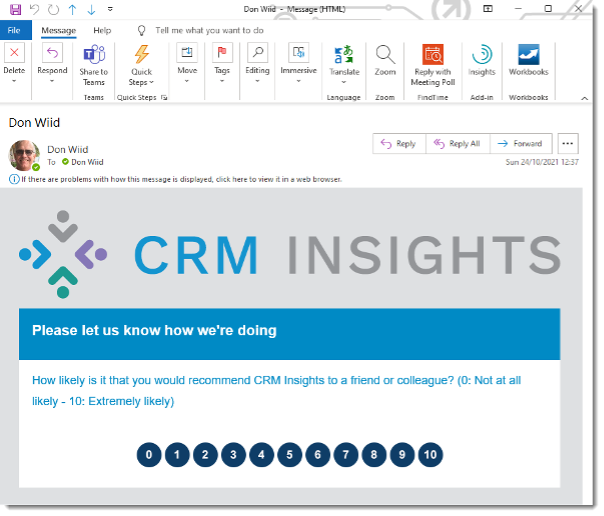 CRM Integrated NPS Email